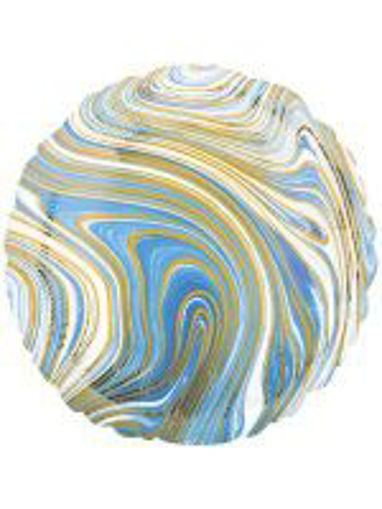 Picture of MARBLE BLUE ROUND FOIL BALLOON - 17 INCH